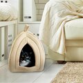 Daretocare Cat Pet Bed Igloo Soft Indoor Enclosed Covered Tent & House - Tan DA3856512